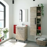 thumbnail of Dmora Säule für das Badezimmer LosAngeles, Säulenschrank für Badezimmer mit 1 Tür, Hängeschrank mit 5 Einlegeböden, 51x25h135 cm, Eiche