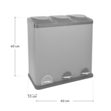 thumbnail of SVITA TC3X20 Pedaalemmer Afvalbak Afvalscheiding RVS (60L) Zilver