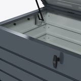 thumbnail of Baú de Exterior 311 L Baú de Armazenamento de Aço Galvanizado com 1 Fechadura para Jardim 120x62x66 cm Cinza Escuro