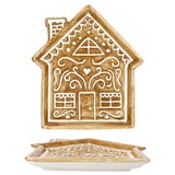 thumbnail of Lebkuchenhaus Teller mit Schornstein Steingut hellbraun Servier-Platte Kekse