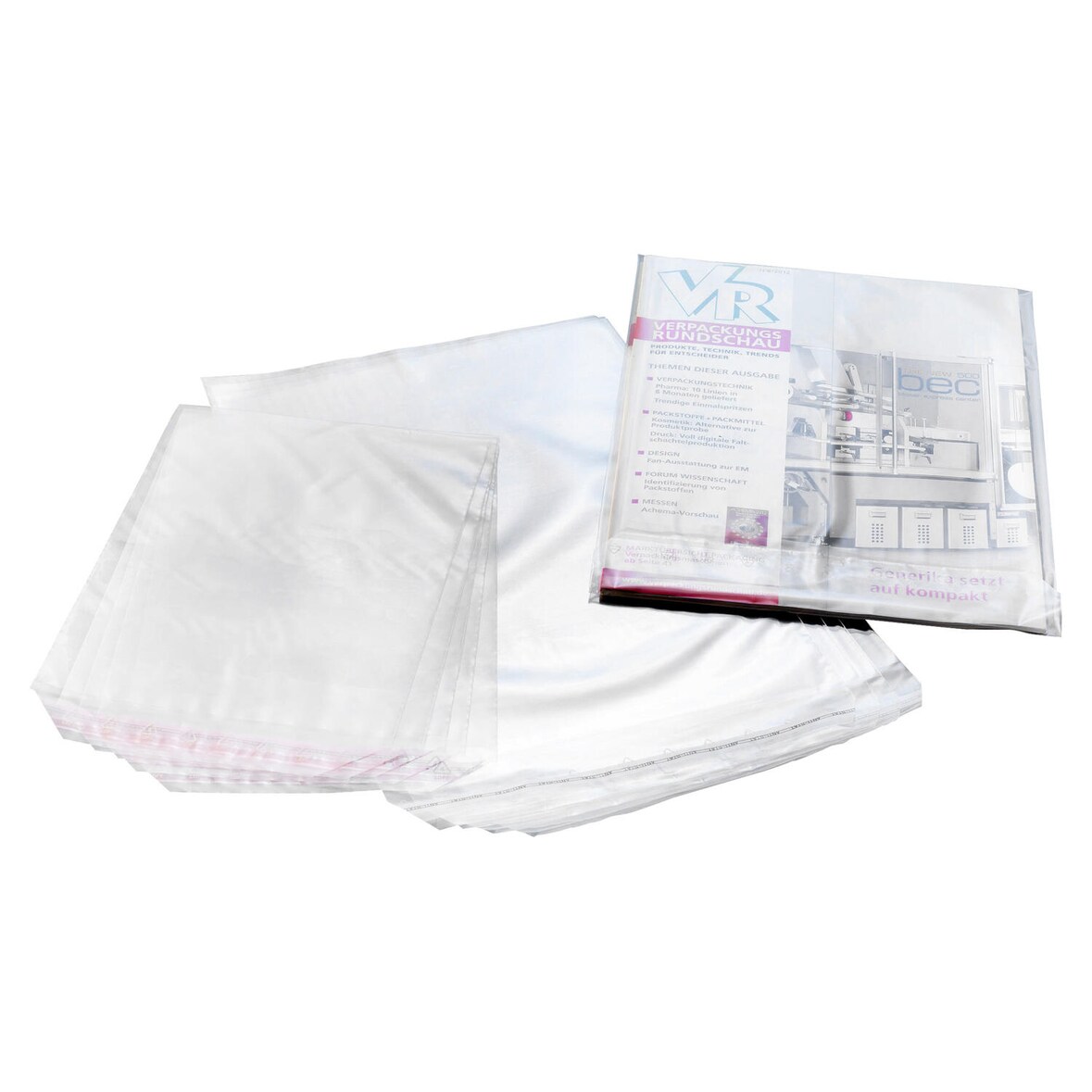 500x Adhäsionsverschlussbeutel PP transparent klar 225 x 310mm C4
