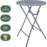 thumbnail of BRASQ Statafel Grijs Set van 4 ⌀80cm Inclusief 4x Zwarte Statafelrok - Bartafel - Vouwtafel - Inklapbaar van kunststof, metaal voor binnen en buiten