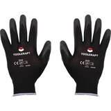 thumbnail of Polyester-Schutzhandschuhe mit PU-Beschichtung schwarz, Größe 10