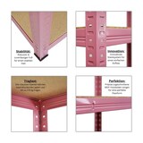 thumbnail of PROREGAL Schwerlastregal PINK LADY, HxBxT 180x90x40cm, Fachlast 175kg, 5 Ebenen, Pink, Kellerregal, Steckregal, Garagenregal, Lagerregal