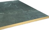 thumbnail of Restootab - Tischplatte 120x70 Dekor Marmor jade Kanten messingfarben