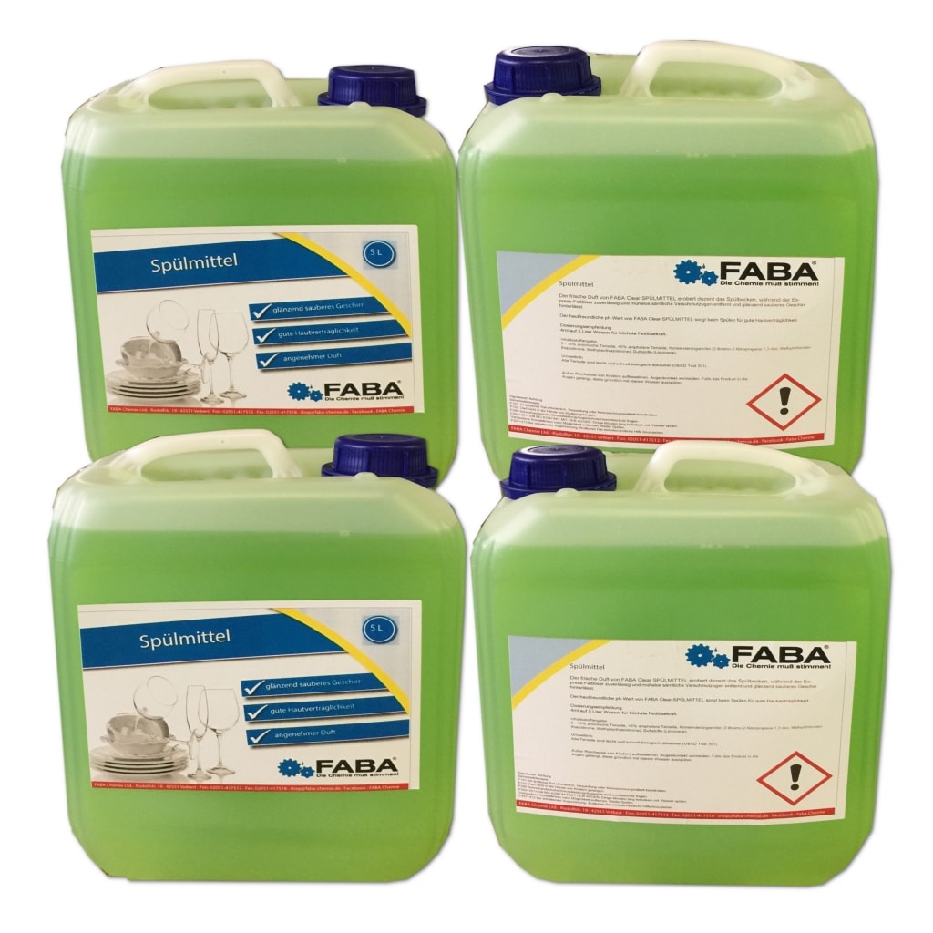 4 x 5 L Geschirrspülmittel Konzentrat Spülmittel Handspülmittel