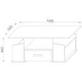 thumbnail of VCM Beistelltisch & Couchtisch Junata Anthrazit / Honig-Eiche H. 44  x B. 110  x T. 52 cm