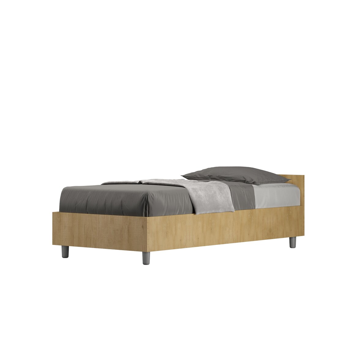 Cama indivudual sin somier 80x190 roble natural Nuamo