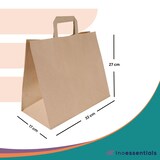 thumbnail of Inoverse 250 stk Papiertüten mit Henkel, 32+17x22 Papiertragetaschen, Braun Geschenktüten, Papiertaschen