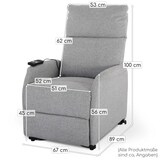 thumbnail of Fernsehsessel mit Aufstehhilfe, Relaxsessel mit Liegefunktion, mit einem Motor, 120 kg belastbar, Mikrofaser, Hellgrau - Raburg Ada