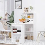 thumbnail of Schreibtisch mit Regal 120x55x120 cm Weiß, kompakter Arbeitstisch mit 4 Ablagen und offenen Fächern, große Arbeitsfläche fürs Homeoffice
