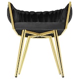 thumbnail of tectake Conjunto de cadeiras ASTANO veludo, design de nó - Conjunto de 6 preto/dourado