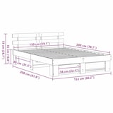 thumbnail of vidaXL Bettrahmen mit Kopfteil Weiß 150 x 200 cm Massives Kiefernholz
