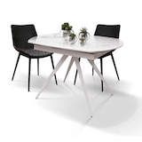 thumbnail of Milani Home tavolo in metallo e ceramica 90 x 180 x 75 cm bianco
