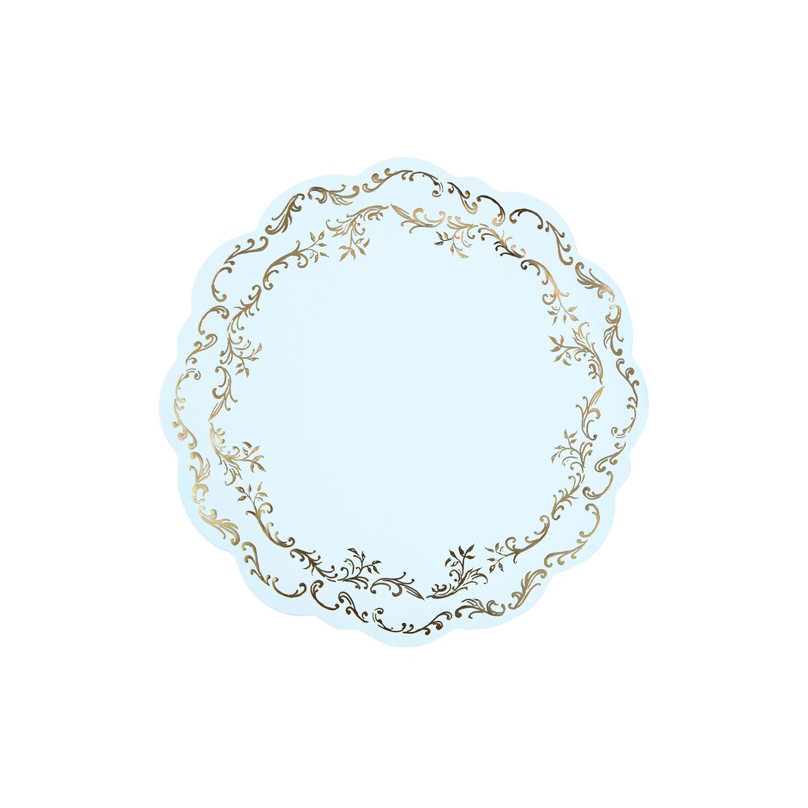 6 Papiertischsets 35,5cm mit Ranken Platzsets Telleruntersetzer Einweg Tischset Weihnachten Hochzeit Geburtstag Blau Gold