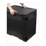 thumbnail of Thermo Future Box, Frontlader GN 1/1, Isolierbox mit Fronttür, schwarz, 93 Liter, 12 Einschübe, nachhaltig aus EPP