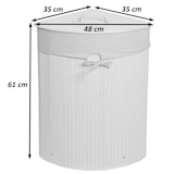 thumbnail of Cesto esquinero para ropa sucia HWC-C21, Caja para ropa sucia Cesto para ropa sucia, Bambú 61x48x35cm 50l ~ marrón