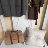 thumbnail of HOMCOM perchero con zapatero de madera perchero con banco incluye 2 estantes y 3 ganchos para colgar ropas bolsos para recibidor 80,5x40x168 cm