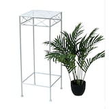 thumbnail of DanDiBo Blumenhocker Weiß Metall Eckig 70 cm Blumenständer 96314 L Beistelltisch Blumensäule Modern Pflanzenständer Pflanzenhocker