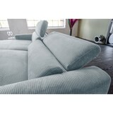 thumbnail of KAWOLA Sofa LAISKA Ecksofa Relaxfunktion teilmotorisch Cord hellblau Longchair links