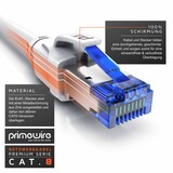 thumbnail of Primewire Patchkabel CAT 8 mit Baumwollummantelung - Gigabit Ethernet LAN Kabel - 40 Gbit/s - S/FTP PIMF Schirmung - Netzwerkkabel - 20m