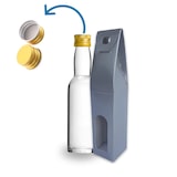 thumbnail of 20 Mini Glasflaschen 40ml mit Silbernen Boxen, Hochzeit, Whisky, Rum, Soßen