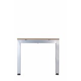 thumbnail of PROREGAL Schreibtisch Pejo | Eiche | Silber Gestell | BxT 80x80cm | Arbeitshöhe 68-76cm | höhenverstellbar | 4-Fuß-Gestell eckig