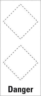 thumbnail of Aufkleber I Grundetikett Danger, für 2 GHS-Piktogramme, Polyesterfolie, selbstklebend, 55x115mm