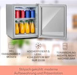 thumbnail of Brooklyn 30 Mini-Kühlschrank Glastür LED Ablage Silber