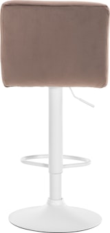 thumbnail of DELUKE® Barhocker BRISBAN - Braun, Samt, Weiß | Barhocker mit Lehne Barstuhl Tresenhocker Tresenstuhl Kneipenhocker Kneipenstuhl