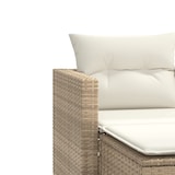 thumbnail of vidaXL Gartensofa 2-Sitzer mit Hockern Beige Poly Rattan