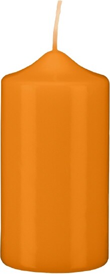 Stumpen Kerzen Mango Orange 8 x Ø 4 cm, 12 Stück getauchte Stumpenkerzen mit Spitzkopf in RAL Qualität