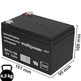 thumbnail of 3x 12V 12Ah BLEI AKKU BATTERIE für ELEKTROFAHRRAD ELEKTROSCOOTER E-BIKE USV MP
