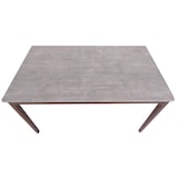 thumbnail of Eetkamertafel HWC-M55, eettafel, massief hout HDF laminaat melamine 135x80cm, betonlook, bruine poten