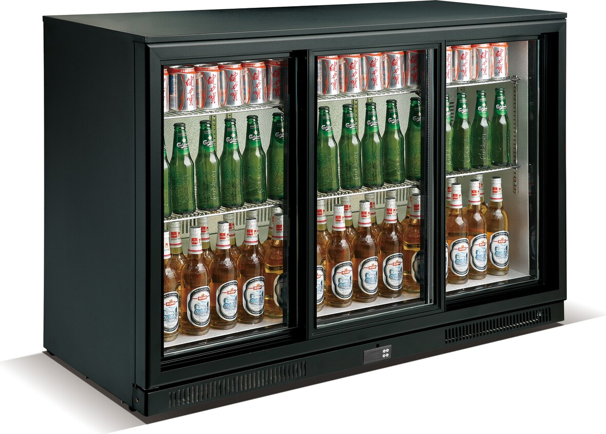 Skyrainbow Flaschenkühler, Inhalt 303 Liter, 3 Schiebetüren