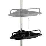 thumbnail of Relaxdays Duschregal Teleskop, H: 99–311 cm, ohne Bohren, zum Klemmen, für Ecke, 4 Duschablagen, Handtuchstange, schwarz