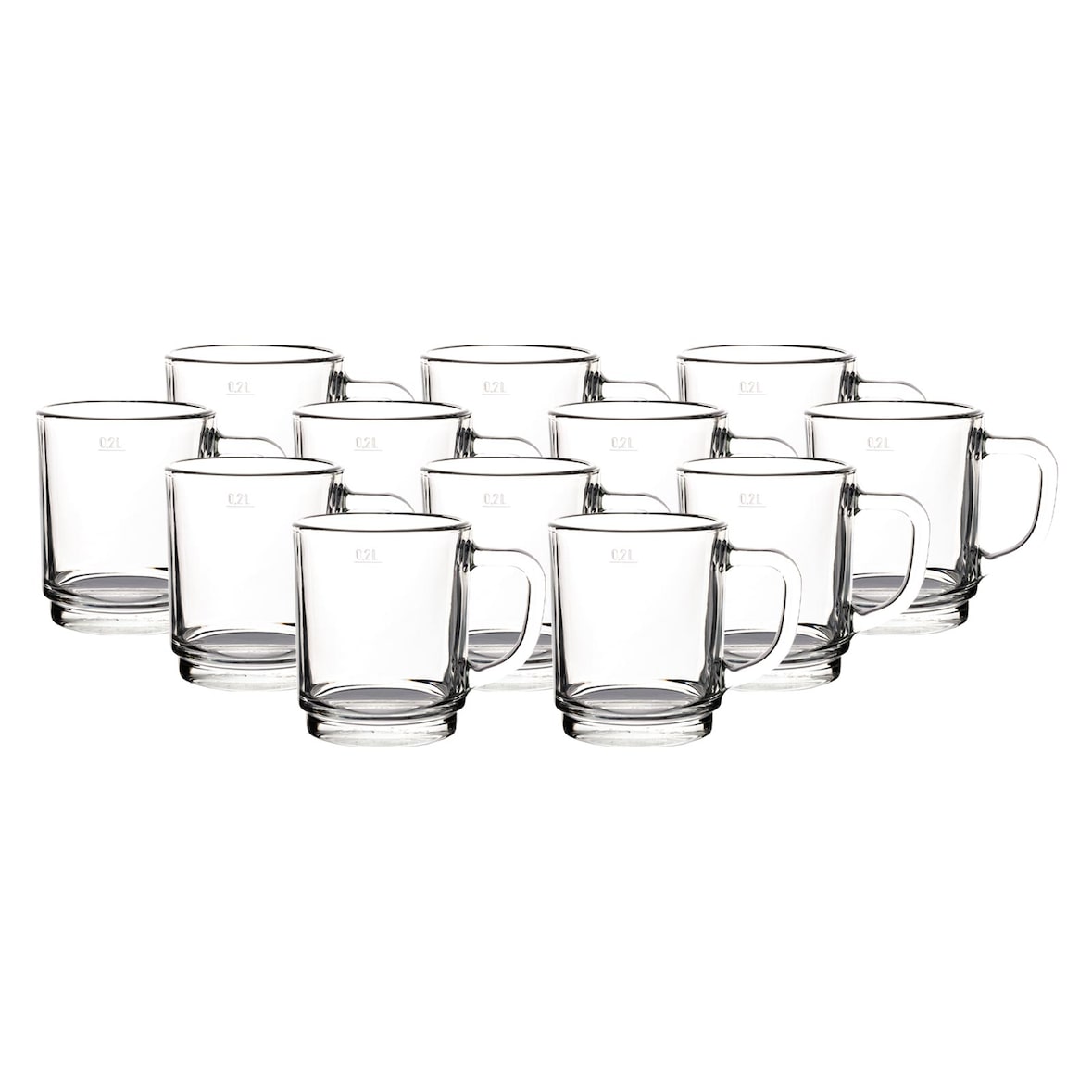 Pasabahce Glühweinbecher Glasbecher 0,2l geeicht 12er Set