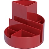 thumbnail of Rundbox rot, 6 Fächer, mit Brief- und Zettelfach, bruchsicherer Kunststoff, Maße: Ø 14 x Höhe 12,5 cm