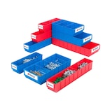 thumbnail of PROREGAL 12x Blaue Industriebox 500 B | HxBxT 8,1x18,3x50cm | 6 Liter | Sichtlagerkasten, Sortimentskasten, Sortimentsbox, Kleinteilebox