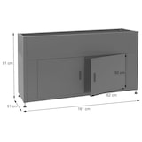 thumbnail of Cama elevada HWC-O85, espaço de arrumação da floreira da cama elevada de metal, metal 47kg 91x161x51cm ~ antracite