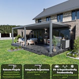 thumbnail of Weide Deluxe Plus | Wand Pergola | Voll Aluminium | 4 x 8 M | Lamellendach anthrazit