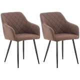 thumbnail of Set van 2 eetkamerstoelen Shila bruin/Stof