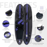 thumbnail of ECD Germany Aufblasbares SUP Board mit Kajaksitz 320 × 82 × 15 cm Schwarz – Komplettset mit Pumpe, Tragetasche & Zubehör, PVC Board bis 120 kg, Surf-