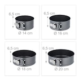 thumbnail of Relaxdays Springform Set, 7-tlg., runde Backformen, Ø 14/16/18/20/24/26/28 cm, Edelstahl, Antihaft Kuchenform, anthrazit