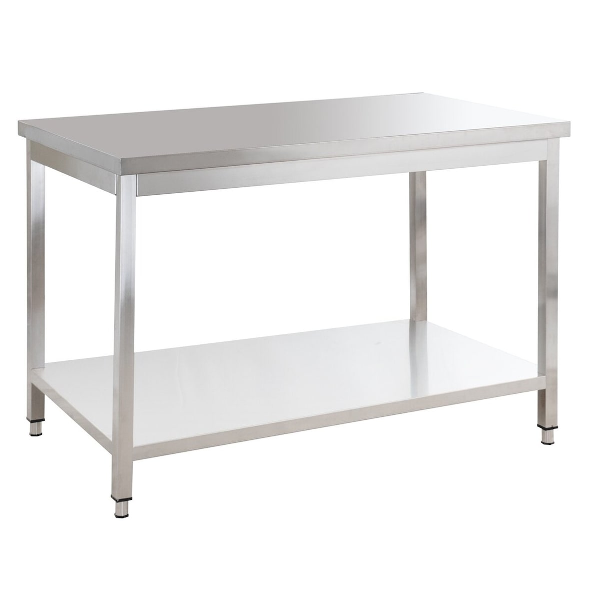 GastroHero Edelstahltisch Arbeitstisch 1500x600 mm mit Grundboden AISI 201 Gastro Tisch Edelstahl höhenverstellbar Küche