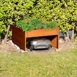 thumbnail of Relaxdays Mähroboter Garage, Holz, HxBxT: 52,5 x 79 x 74 cm, Pflanzkasten, Rasenmäher Unterstand, Robotergarage, grau