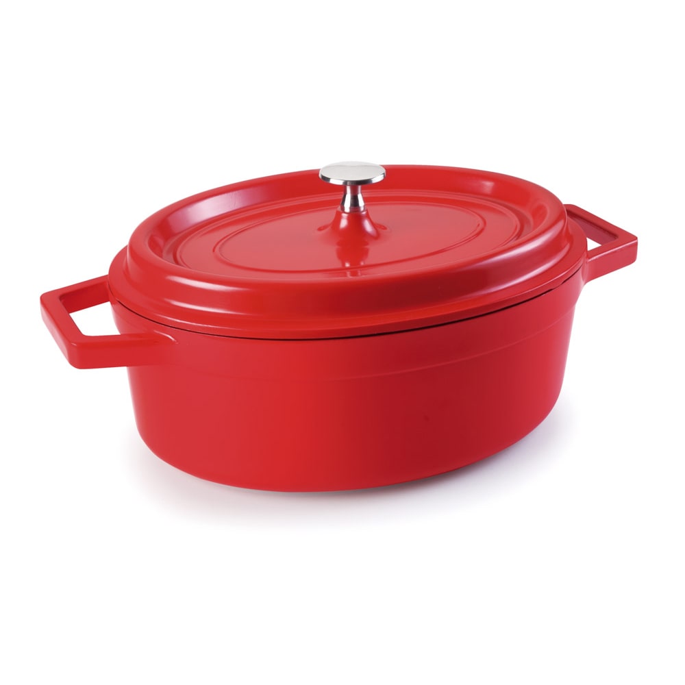Lacor – 25927 – Ovaler Schmortopf aus Aluminiumguss 26 x 20 cm – Rot