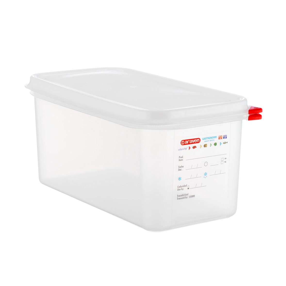 ARAVEN 03031 recipiente de almacenar comida Dispensador Rectangular, Ancho: 325 mm, Profundidad: 176 mm,  Altura: 150 mm,  6 L, Translúcido, 1 pieza