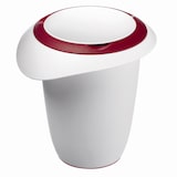 thumbnail of Quirltopf mit Deckel weiß/rot 1,2 l