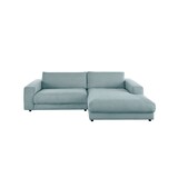 thumbnail of KAWOLA Sofa MADELINE Ecksofa Cord hellblau Longchair rechts